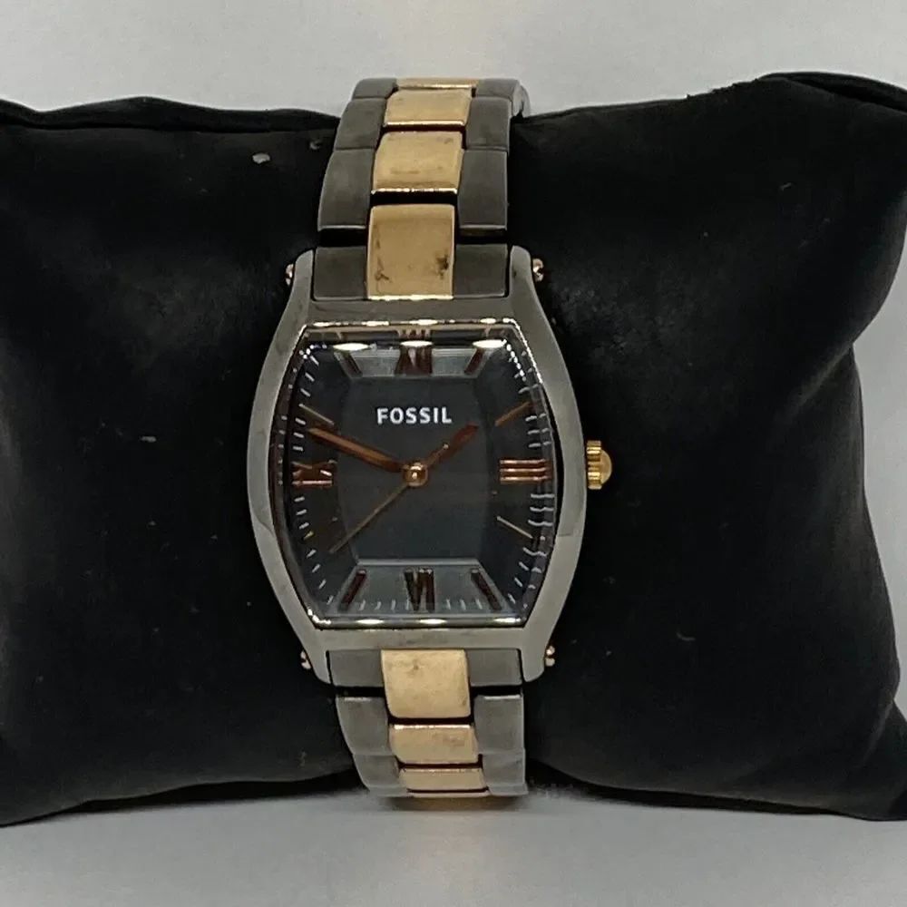 Fossil ES3059 Women's Stainless Steel Analog Black Dial Quartz Wrist Watch JK852